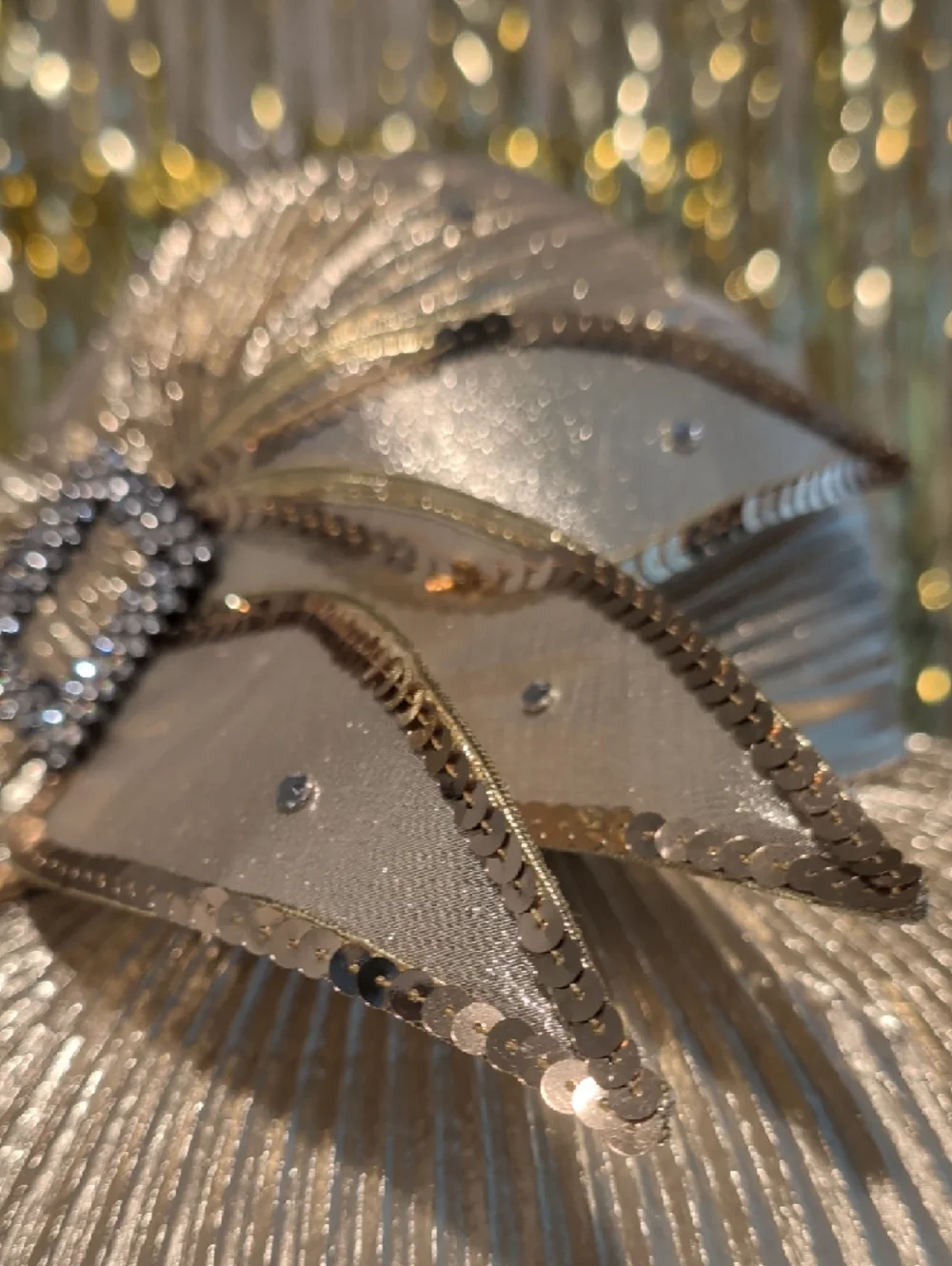 🔥Elegant Gold Party Hat with Rhinestone Bow - Mr. Hi's Collection